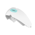 Gouttière anti-ronflement en silicone blanc avec embout ventilé, vue de profil