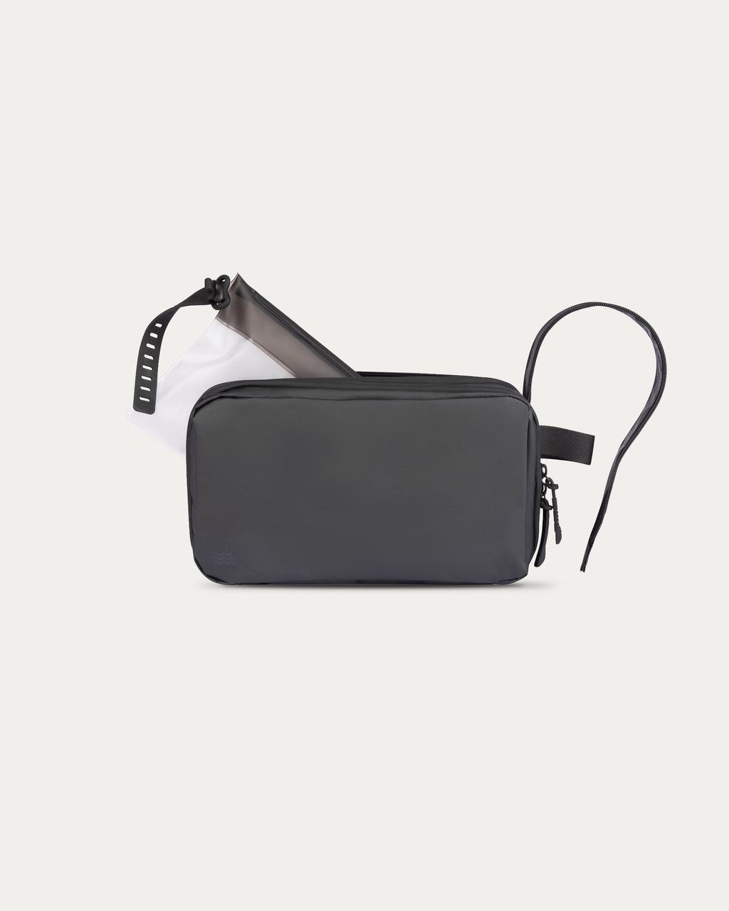 Trousse de toilette noire avec sa pochette humide amovible