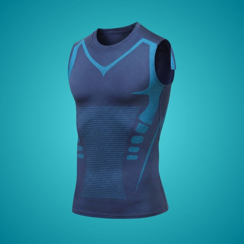 Débardeur de compression homme FlashCut bleu marine — vue de face