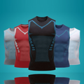 Débardeur de compression homme FlashCut — coloris noir, rouge, gris, bleu marine et blanc