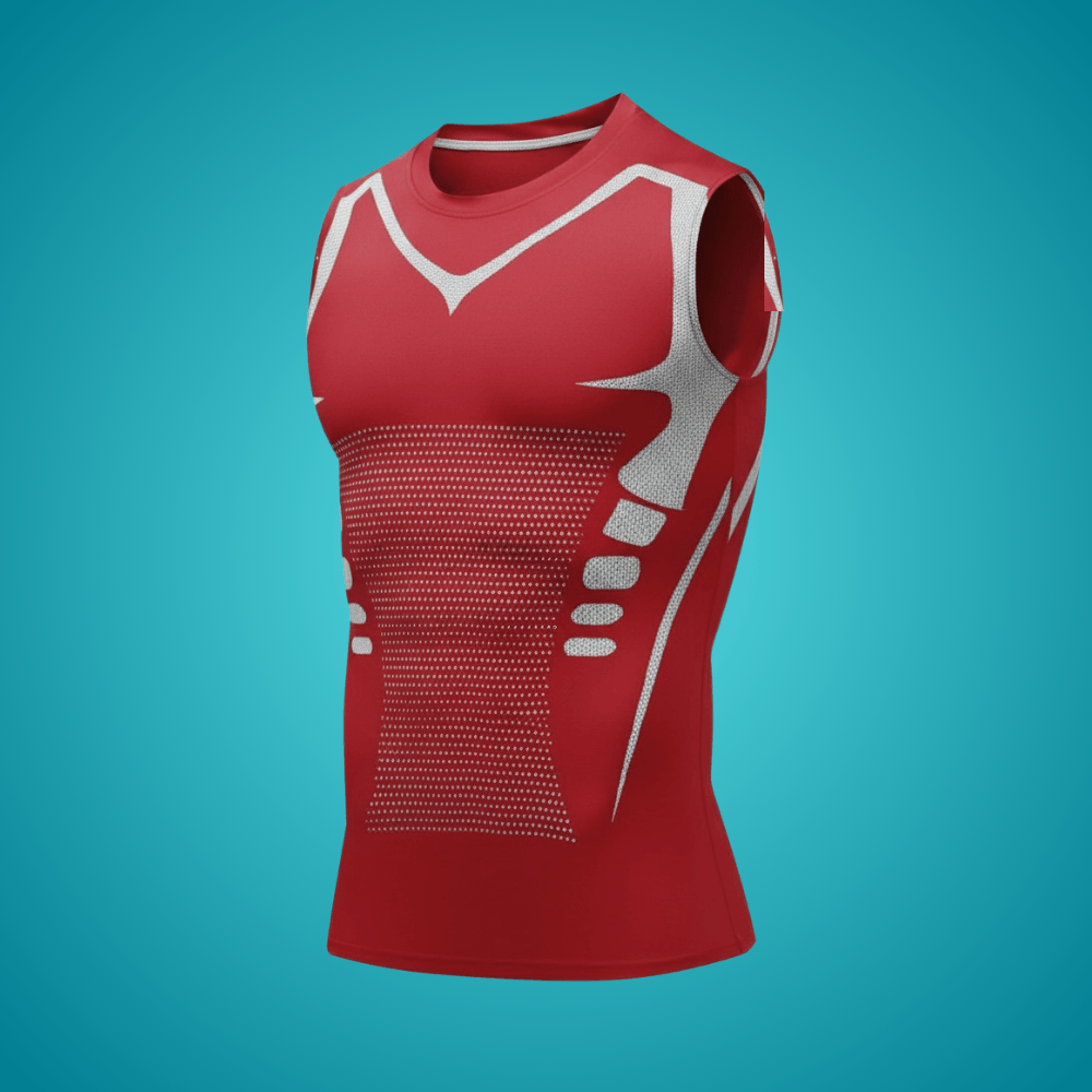 Débardeur de compression homme FlashCut rouge — vue de face