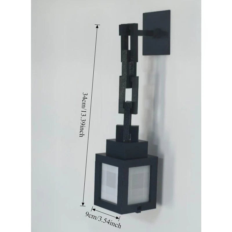 Dimensions de la lampe forge gaming pixel : 34 cm avec chaîne, cube de 9 cm