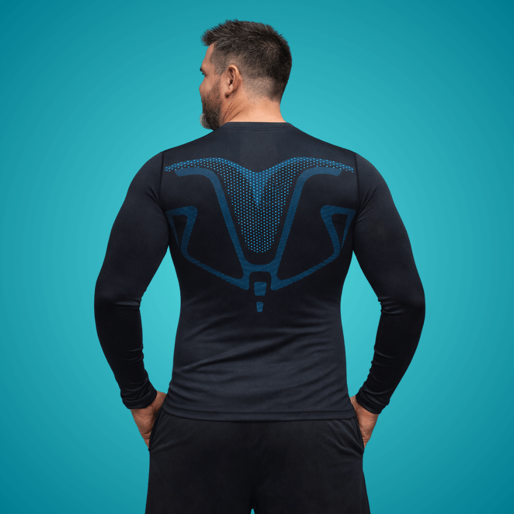 T-shirt de compression manches longues FlashCut noir — vue de dos