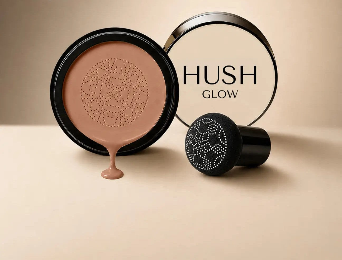 Fond de teint cushion teinte brun noisette