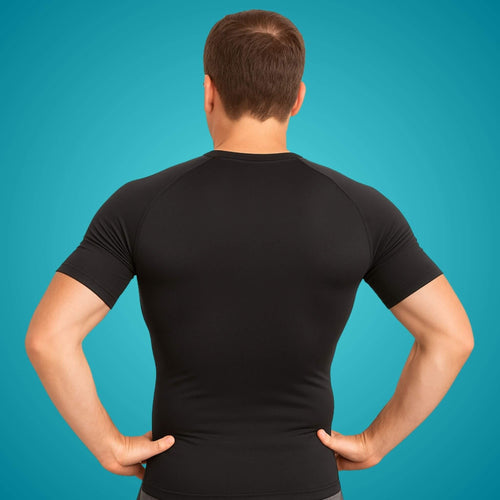 T-shirt de compression homme FlashCut noir — vue de dos